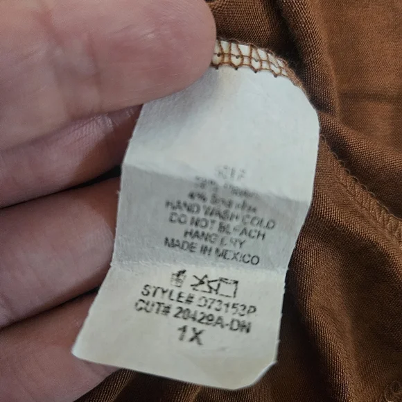 White Birch Women's Size 1x Brown Long Sleeve Dress Tunic - Picture 14 of 14